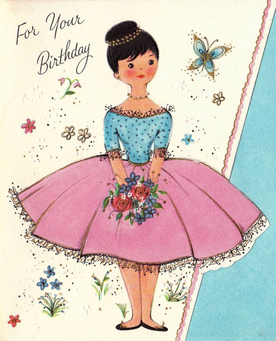 Vintage 1960 For Your Birthday Greetings Card by poshtottydesignz