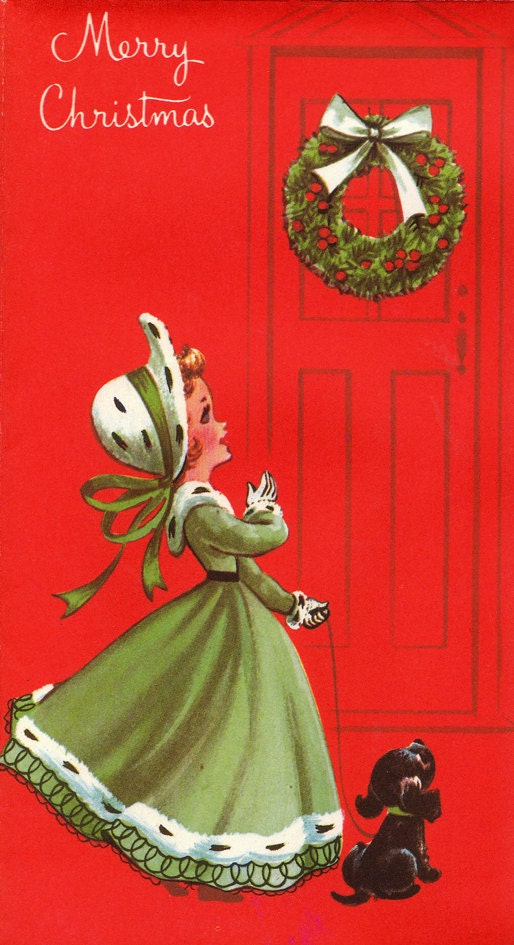 Vintage 1960s Merry Christmas Greetings Card B3