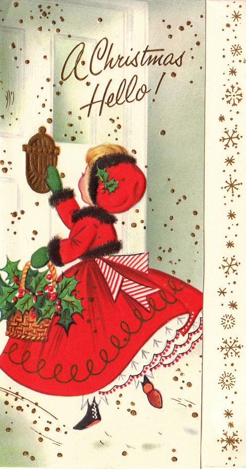 Vintage 1960s A Christmas Hello Greetings Card B3