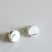 Simple Circle Sterling Silver Recycled Plate Stud Earring - Simple Black Dots on White