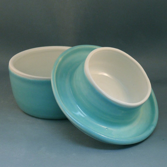 butter keeper handmade French in by BlueSkyPotteryCO Dish Robin's Egg Butter Handmade