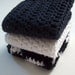 On Etsy Cotton Crochet Dishcloth/Washcloths Black and White (Set of 3)- Cleaning Bathroom Kitchen