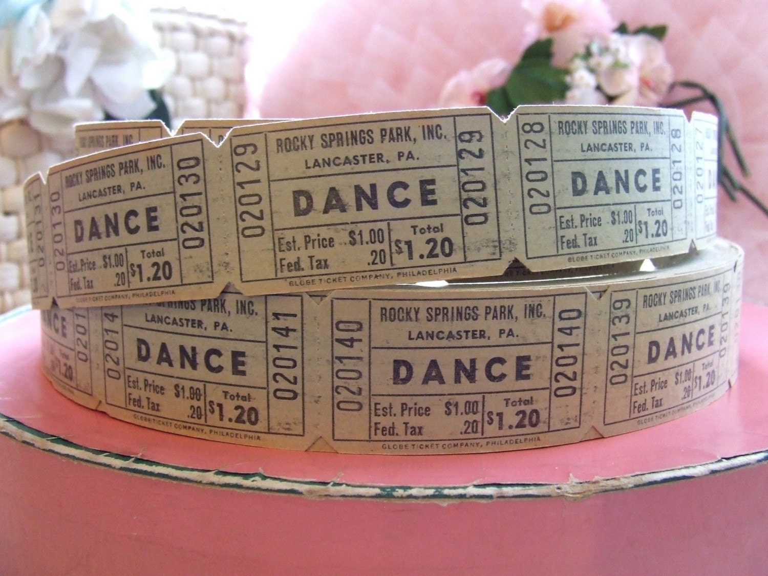 Vintage Dance Tickets package of 10