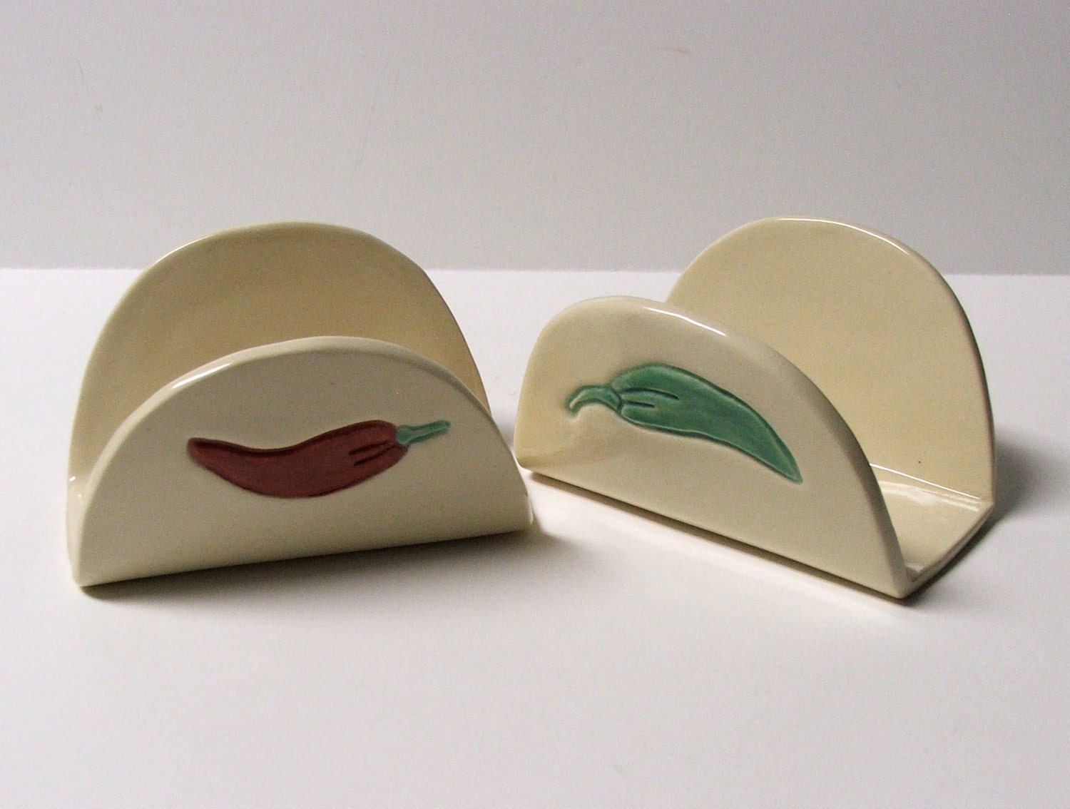 Hand Built Stoneware Taco Holders Set of Two