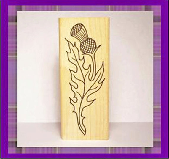 Long Scottish Thistle Rubber Stamp Icon of Scotland Borders