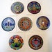 6 Mandala Stickers- of Original Illuminated primacolor Mandala Drawing Sticker- 3 inch -