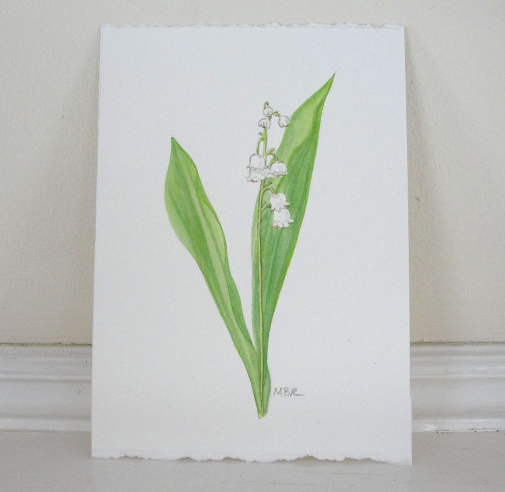 Lily of the Valley Original Watercolor Botanical Painting