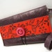 SALE L'Amour LEATHER Wrist Wallet Deep Purple, Red