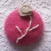Cashmere button, beaded button, fabric covered button, pink button,1 7/8 inches, button brooch, magnetic button
