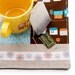 Coaster, Linen Large Blue Japanese House