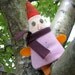 Felt Christmas Elf, Purple Wool Gnome named Chummy