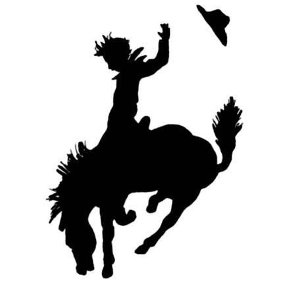 BUCKING BRONCO horse silhouette unmounted by sweetgrasstamps