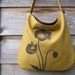 Hemp Bag with Poppies Organic Cotton Linging - Deep Gold Mustard