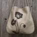 SALE - Hemp Bag with Poppies Organic Cotton Lining - Natural, Beige, Taupe