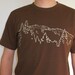 Organic Cotton T-shirt with Mountain Ridge - Men's Brown