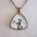 Cat Pendant Necklace in Copper , Collage Art Jewelry , Mixed Media Jewelry