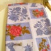 Vintage Fabric Cotton Print Purple Roses & Squares 4 Yards