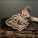 B1192 antiqued bird badge cufflet