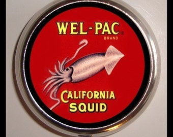 California Squid Pill Box Case Vintage Advertising NEW birth control case Medicine vitamin organizer