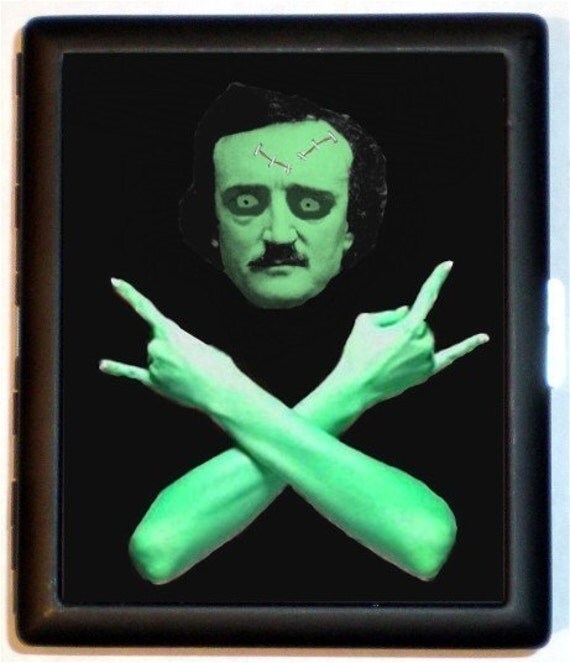 business photo case card Edgar Allan Cigarette Business Case Zombie Holder Poe Card