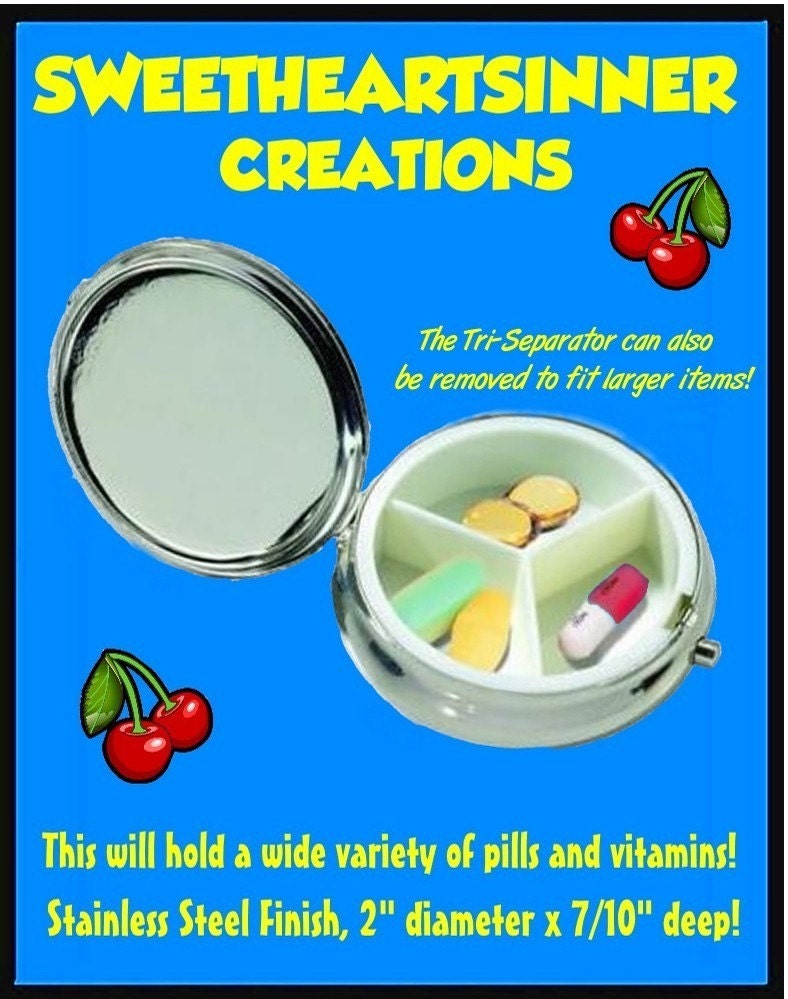 Human Skull Pill box Pillbox Case Holder Sweetheartsinner Goth