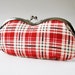 ON SALE Eyeglass case - red white plaid