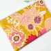 Zipper pouch - flowers on gold