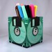 Floppy Disk Pen and Pencil Holder (TRANSLUCENT GREEN)