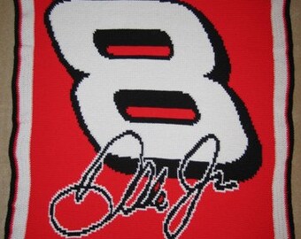Earnhardt 8 - Hand Made Crocheted Afghan - BRAND NEW