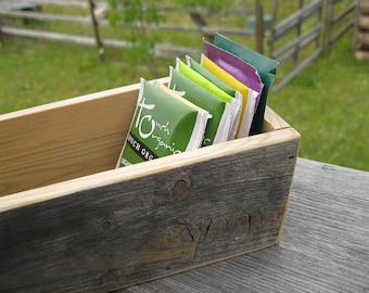 Barnwood TEA BOX handmade from reclaimed weathered wood - rustic refined