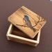 Rustic Small Barnwood Trinket BOX ...with woodburnt songbird