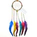 Tie-Dyed Brights Dream Catcher, Grizzly Rooster Feathers