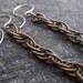 long vintage brass chain earrings