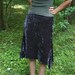 mamothreads slink skirt - crushed panne in steel grey