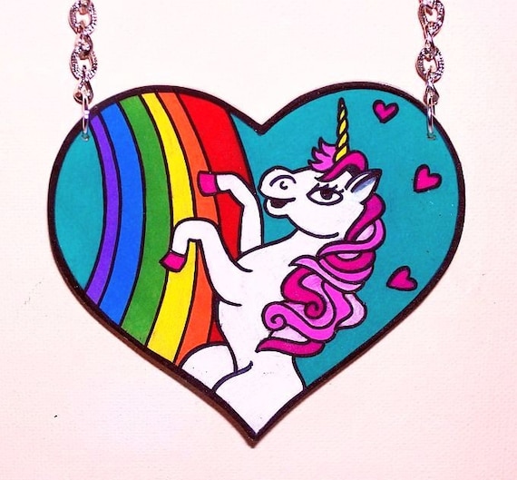 Download super cute magical unicorn heart shaped necklace by ...