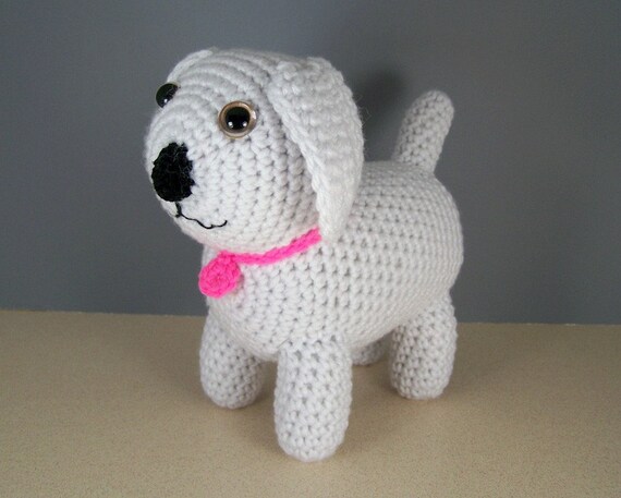 Crochet amigurumi Puppy Dog Little White Stuffed Puppy