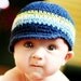 Baby Visor Beanie - navy, light sage, eggshell, light blue