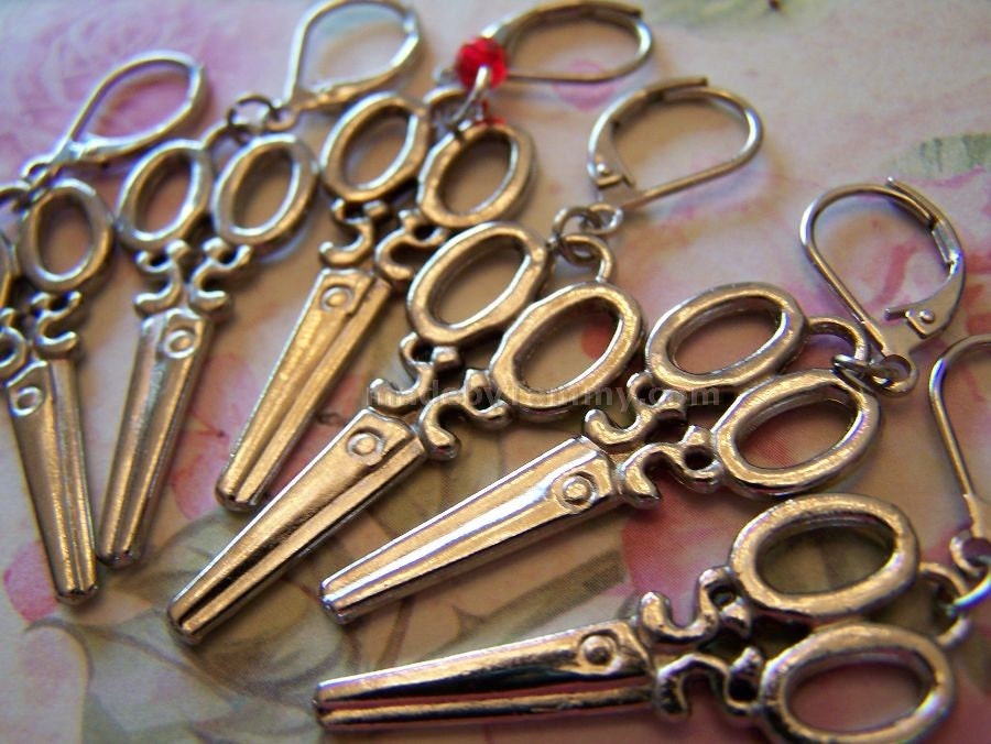 Silver tone Scissors Removable Knitting or by TammysTreasures