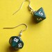Die, Die, My Darling Earrings - Green Pearl - Geek Gamer DnD Role Playing RPG - Paw & Claw Designs