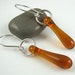 Amber Topaz Glass Droplet Earrings