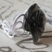SALE Black and White Ring. Black Rose. White Filagree Adjustable Band.