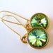 Peridot Crystal Earrings. Rivoi Setting. Gold. Fashion under 20.
