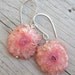 Peach Colored Solar Quartz Earrings. Sterling Silver.