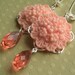 CLEARANCE - Monique Earrings - Pink Flowers - Silver & Swarovski
