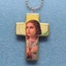 Saint Maria Goretti Catholic Handmade Wooden Crucifix Cross Art Necklace FREE US SHIPPING