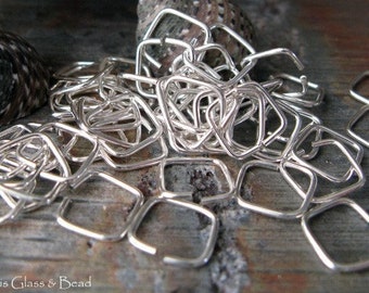 AGB handmade sterling silver, oxidized sterling or 14k gold filled jewelry findings 20 gauge square jump rings 7mm 25 pieces