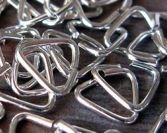 AGB sterling silver hand made jewelry findings 22 gauge Triangle jump rings 6mm 50 pieces