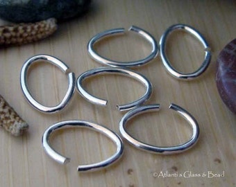 Handmade sterling silver, oxidized sterling silver or 14k gold filled 20 gauge Oval jump rings 7.8 x 5.8mm 25 pieces