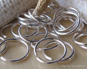 Handmade sterling silver 18 gauge round jump rings 10mm OD 25 pieces