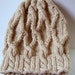 Women's Wool Knit Cabled Slouch Hat- Ready to Ship